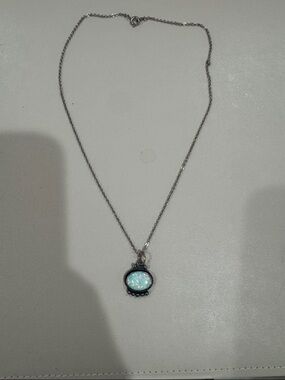 Sterling Silver Opal Pendant Necklace